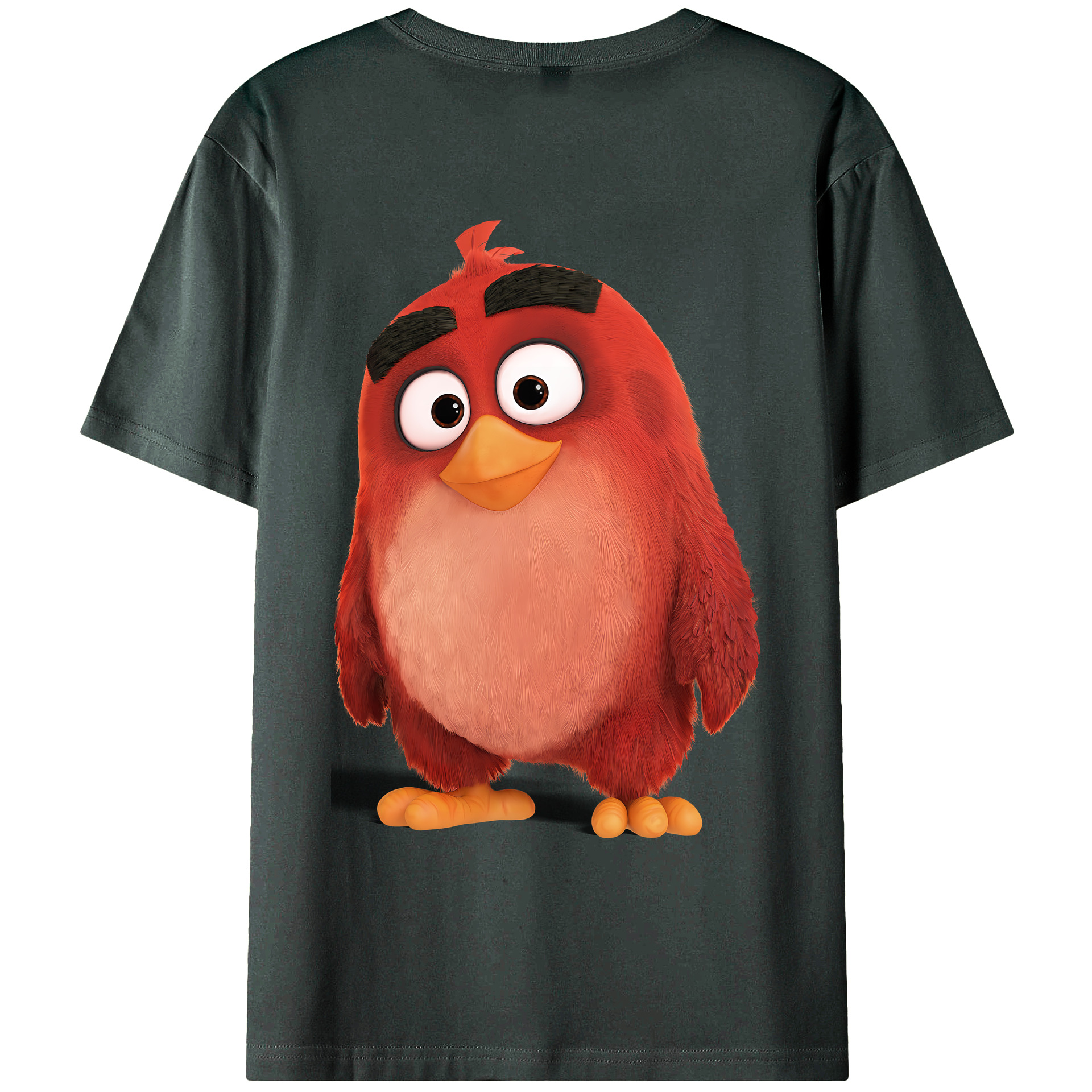 （画像用） Angry Birds アングリーバード 綿100％ メンズ半袖Tシャツ（バックプリント） 通気性
